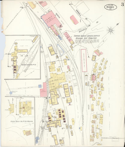 Sanborn Fire Insurance Map from Bisbee, Cochise County, Arizona (1904), Sheet #0003 - Complete Map Set gallery image, historic Sanborn map, vintage wall art, Arizona Arizona