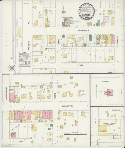 Sanborn Fire Insurance Map from Kearney, Clay County, Missouri (1901), Sheet #0001 - Historic Sanborn Fire Insurance Map Print, vintage old map wall art, antique decor, genealogy gift, Missouri Missouri map