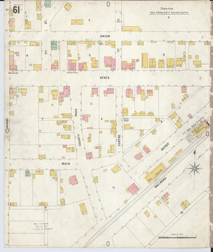 Sanborn Fire Insurance Map from Hamilton, Butler County, Ohio (1899), Sheet #0061 - Historic Sanborn Fire Insurance Map Print, vintage old map wall art, antique decor, genealogy gift, Ohio Ohio map