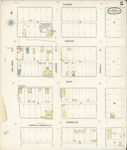 Sanborn Fire Insurance Map from Fairfield, Spokane County, Washington (1892), Sheet #0002 - Complete Map Set gallery image, historic Sanborn map, vintage wall art, Washington Washington