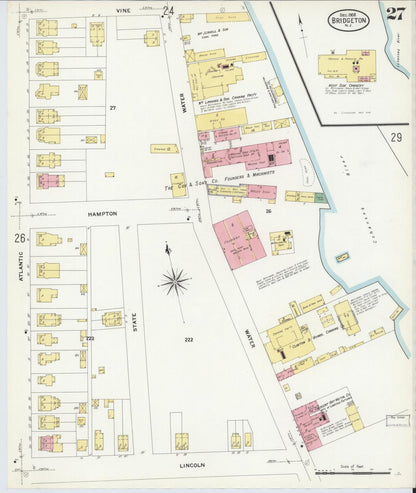 Sanborn Fire Insurance Map from Bridgeton, Cumberland County, New Jersey (1908), Sheet #0027 - Complete Map Set gallery image, historic Sanborn map, vintage wall art, New Jersey New Jersey