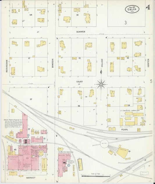 Sanborn Fire Insurance Map from Galva, Henry County, Illinois (1907), Sheet #0004 - Historic Sanborn Fire Insurance Map Print, vintage old map wall art, antique decor, genealogy gift, Illinois Illinois map