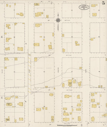 Sanborn Fire Insurance Map from Coquille, Coos County, Oregon (1920), Sheet #0005 - Complete Map Set gallery image, historic Sanborn map, vintage wall art, Oregon Oregon