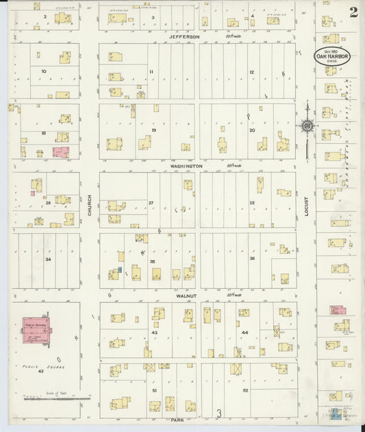 Sanborn Fire Insurance Map from Oak Harbor, Ottawa County, Ohio (1910), Sheet #0002 - Historic Sanborn Fire Insurance Map Print, vintage old map wall art, antique decor, genealogy gift, Ohio Ohio map