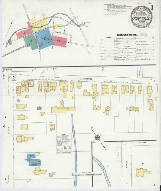 Sanborn Fire Insurance Map from Cherry Valley, Otsego County, New York. (1909) – Historic Sanborn Fire Insurance Map Print