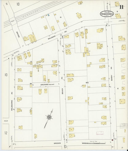 Sanborn Fire Insurance Map from Mamaroneck, Westchester County, New York (1912), Sheet #0010 - Complete Map Set gallery image, historic Sanborn map, vintage wall art, New York New York