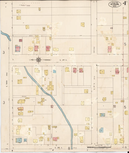 Sanborn Fire Insurance Map from Rexburg, Madison County, Idaho (1943), Sheet #0004 - Complete Map Set gallery image, historic Sanborn map, vintage wall art, Idaho Idaho