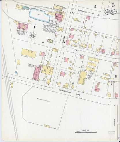 Sanborn Fire Insurance Map from Waterloo, Monroe County, Illinois (1906), Sheet #0005 - Complete Map Set gallery image, historic Sanborn map, vintage wall art, Illinois Illinois