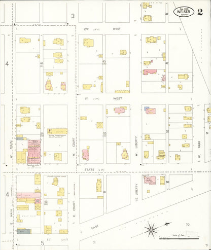 Sanborn Fire Insurance Map from Weiser, Washington County, Idaho (1908), Sheet #0002 - Complete Map Set gallery image, historic Sanborn map, vintage wall art, Idaho Idaho
