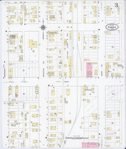 Sanborn Fire Insurance Map from Biwabik, Saint Louis County, Minnesota (1921), Sheet #0003 - Historic Sanborn Fire Insurance Map Print, vintage old map wall art, antique decor, genealogy gift, Minnesota Minnesota map