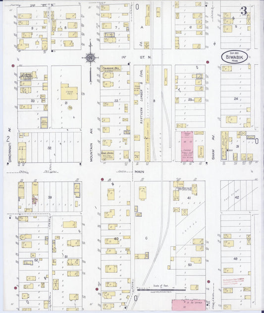 Sanborn Fire Insurance Map from Biwabik, Saint Louis County, Minnesota (1921), Sheet #0003 - Historic Sanborn Fire Insurance Map Print, vintage old map wall art, antique decor, genealogy gift, Minnesota Minnesota map