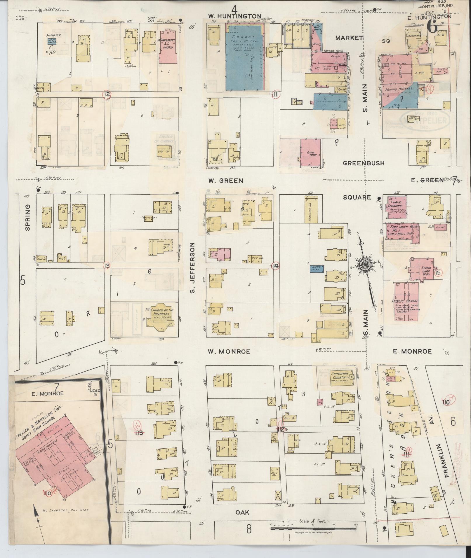 Sanborn Fire Insurance Map from Montpelier, Blackford County, Indiana (1941), Sheet #0006 - Complete Map Set gallery image, historic Sanborn map, vintage wall art, Indiana Indiana
