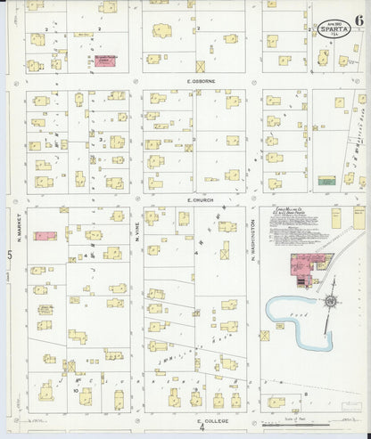 Sanborn Fire Insurance Map from Sparta, Randolph County, Illinois (1910), Sheet #0006 - Complete Map Set gallery image, historic Sanborn map, vintage wall art, Illinois Illinois