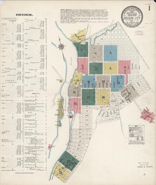 Sanborn Fire Insurance Map from Oregon City, Clackamas County, Oregon. (1911) – Historic Sanborn Fire Insurance Map Print