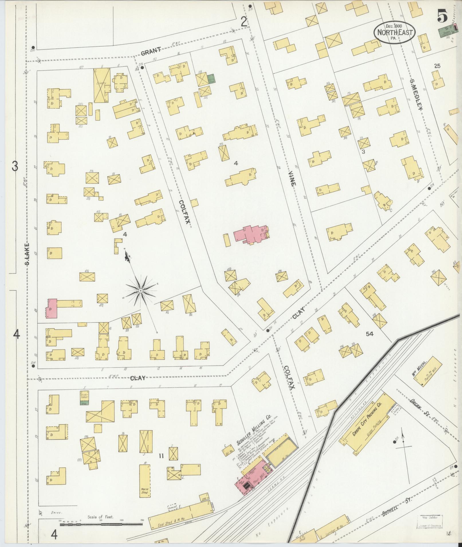 Sanborn Fire Insurance Map from North East, Erie County, Pennsylvania (1900), Sheet #0005 - Complete Map Set gallery image, historic Sanborn map, vintage wall art, Pennsylvania Pennsylvania