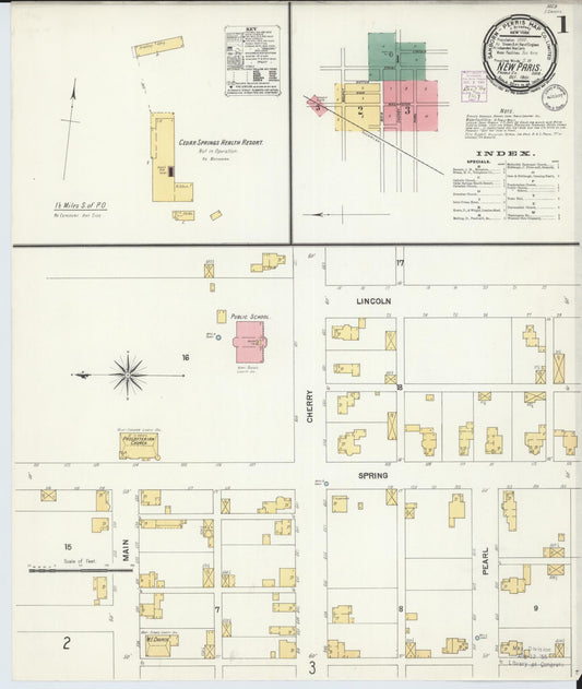 Sanborn Fire Insurance Map from New Paris, Preble County, Ohio (1901), Sheet #0001 - Complete Map Set gallery image, historic Sanborn map, vintage wall art, Ohio Ohio
