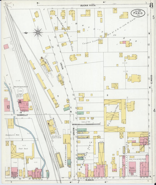 Sanborn Fire Insurance Map from Paris, Edgar County, Illinois (1900), Sheet #0008 - Historic Sanborn Fire Insurance Map Print, vintage old map wall art, antique decor, genealogy gift, Illinois Illinois map