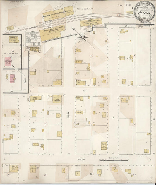 Sanborn Fire Insurance Map from Albion, Whitman County, Washington (1929), Sheet #0001 - Historic Sanborn Fire Insurance Map Print, vintage old map wall art, antique decor, genealogy gift, Washington Washington map