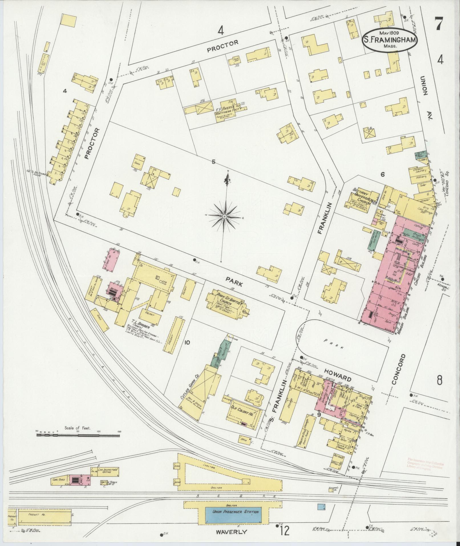 Sanborn Fire Insurance Map from South Farmington, Middlesex County, Massachusetts (1909), Sheet #0007 - Complete Map Set gallery image, historic Sanborn map, vintage wall art, Massachusetts Massachusetts