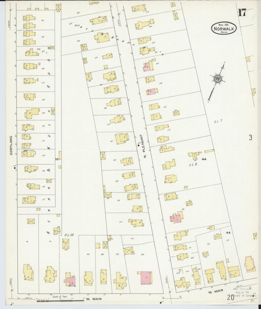 Sanborn Fire Insurance Map from Norwalk, Huron County, Ohio (1911), Sheet #0017 - Historic Sanborn Fire Insurance Map Print, vintage old map wall art, antique decor, genealogy gift, Ohio Ohio map