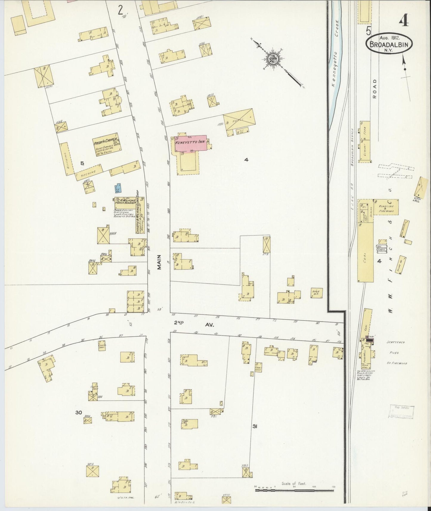 Sanborn Fire Insurance Map from Broadalbin, Fulton County, New York (1912), Sheet #0004 - Complete Map Set gallery image, historic Sanborn map, vintage wall art, New York New York