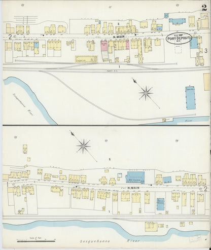 Sanborn Fire Insurance Map from Port Deposit, Cecil County, Maryland (1897), Sheet #0002 - Complete Map Set gallery image, historic Sanborn map, vintage wall art, Maryland Maryland