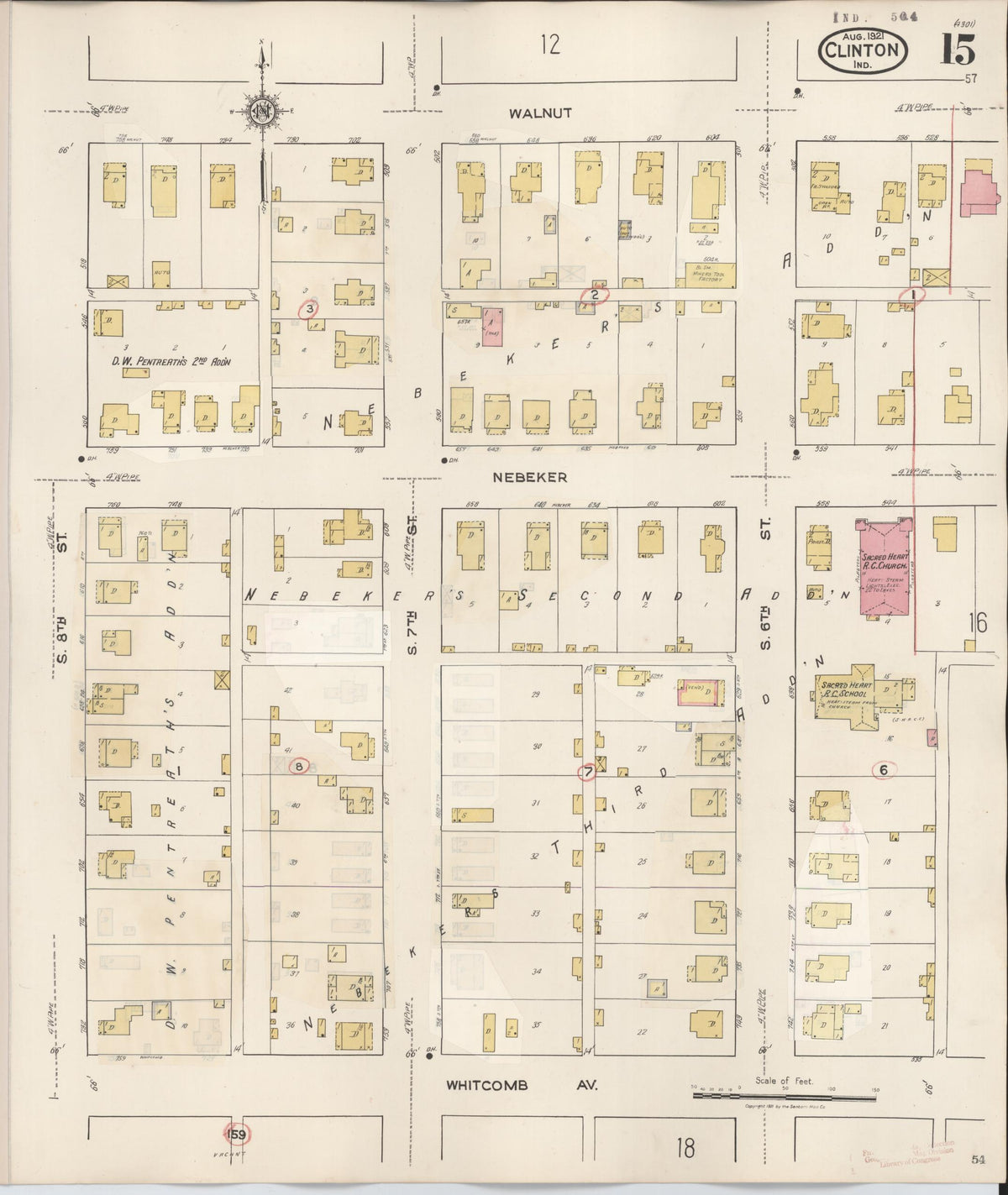 Sanborn Fire Insurance Map from Clinton, Vermillion County, Indiana (1947), Sheet #0015 - Historic Sanborn Fire Insurance Map Print, vintage old map wall art, antique decor, genealogy gift, Indiana Indiana map