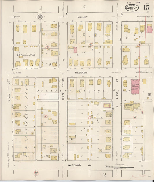 Sanborn Fire Insurance Map from Clinton, Vermillion County, Indiana (1947), Sheet #0015 - Historic Sanborn Fire Insurance Map Print, vintage old map wall art, antique decor, genealogy gift, Indiana Indiana map