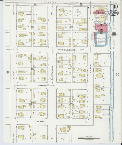 Sanborn Fire Insurance Map from Delphos, Van Wert And Allen Counties, Ohio (1921), Sheet #0019 - Historic Sanborn Fire Insurance Map Print, vintage old map wall art, antique decor, genealogy gift, Ohio Ohio map
