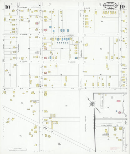 Sanborn Fire Insurance Map from Hammonton, Atlantic County, New Jersey (1930), Sheet #0010 - Historic Sanborn Fire Insurance Map Print, vintage old map wall art, antique decor, genealogy gift, New Jersey New Jersey map