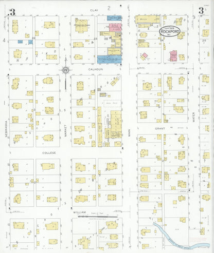 Sanborn Fire Insurance Map from Rockport, Atchison County, Missouri (1928), Sheet #0003 - Complete Map Set gallery image, historic Sanborn map, vintage wall art, Missouri Missouri