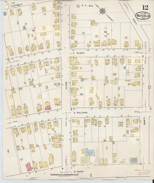 Sanborn Fire Insurance Map from Waterloo, Seneca County, New York (1948), Sheet #0012 - Historic Sanborn Fire Insurance Map Print, vintage old map wall art, antique decor, genealogy gift, New York New York map