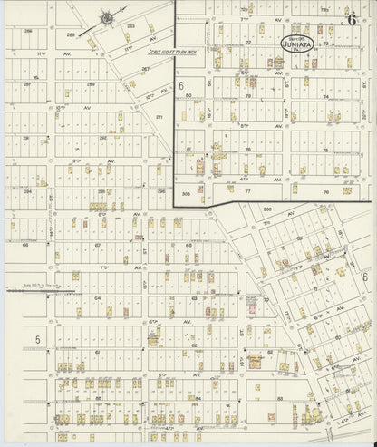 Sanborn Fire Insurance Map from Juniata, Blair County, Pennsylvania (1915), Sheet #0006 - Historic Sanborn Fire Insurance Map Print, vintage old map wall art, antique decor, genealogy gift, Pennsylvania Pennsylvania map