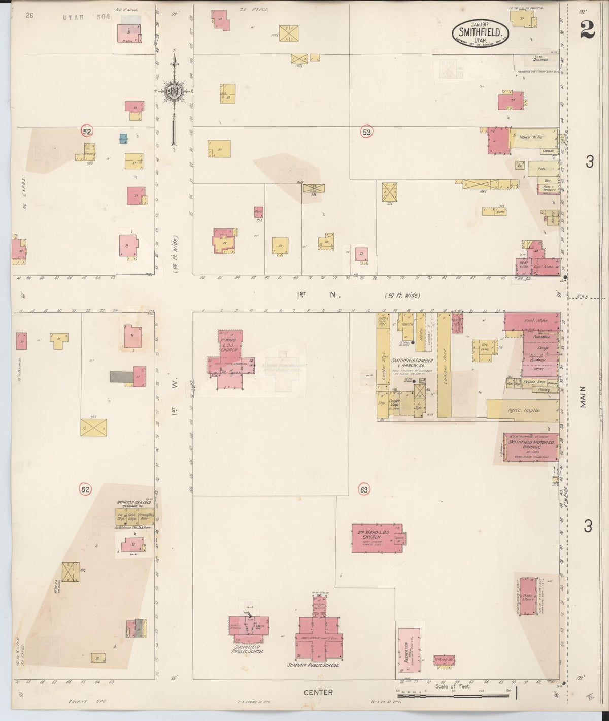 Sanborn Fire Insurance Map from Smithfield, Cache County, Utah (1929), Sheet #0002 - Historic Sanborn Fire Insurance Map Print, vintage old map wall art, antique decor, genealogy gift, Utah Utah map