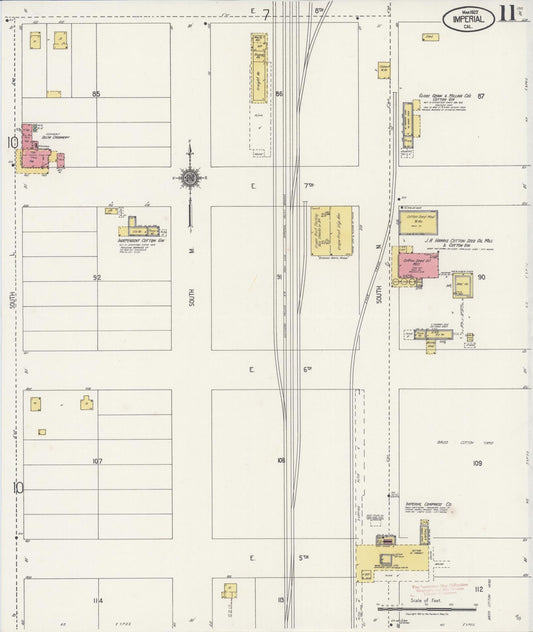 Sanborn Fire Insurance Map from Imperial, Imperial County, California (1922), Sheet #0011 - Historic Sanborn Fire Insurance Map Print, vintage old map wall art, antique decor, genealogy gift, California California map
