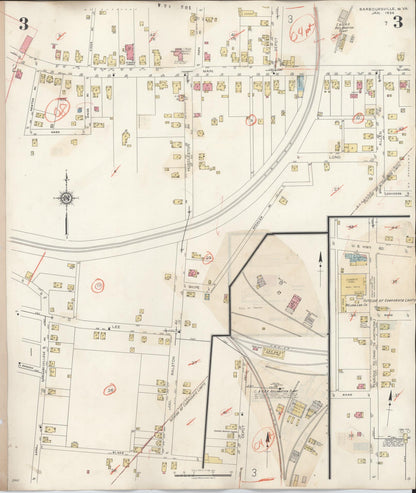 Sanborn Fire Insurance Map from Barboursville, Cabell County, West Virginia (1944), Sheet #0003 - Complete Map Set gallery image, historic Sanborn map, vintage wall art, West Virginia West Virginia
