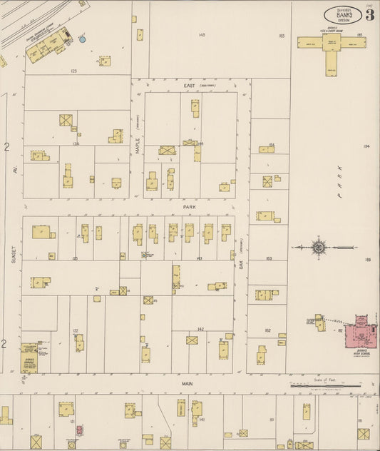 Sanborn Fire Insurance Map from Banks, Washington County, Oregon (1921), Sheet #0003 - Historic Sanborn Fire Insurance Map Print, vintage old map wall art, antique decor, genealogy gift, Oregon Oregon map