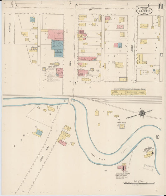 Sanborn Fire Insurance Map from Lander, Fremont County, Wyoming (1918), Sheet #0011 - Historic Sanborn Fire Insurance Map Print, vintage old map wall art, antique decor, genealogy gift, Wyoming Wyoming map