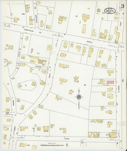 Sanborn Fire Insurance Map from Bristol, Hartford County, Connecticut (1911), Sheet #0003 - Complete Map Set gallery image, historic Sanborn map, vintage wall art, Connecticut Connecticut