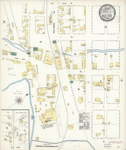 Sanborn Fire Insurance Map from Blue Lake, Humboldt County, California (1894), Sheet #0001 - Historic Sanborn Fire Insurance Map Print, vintage old map wall art, antique decor, genealogy gift, California California map