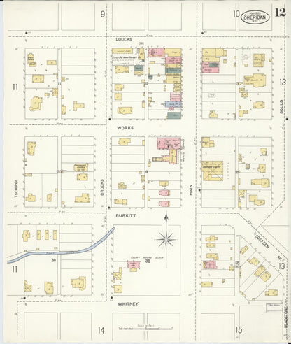 Sanborn Fire Insurance Map from Sheridan, Sheridan County, Wyoming (1903), Sheet #0012 - Complete Map Set gallery image, historic Sanborn map, vintage wall art, Wyoming Wyoming