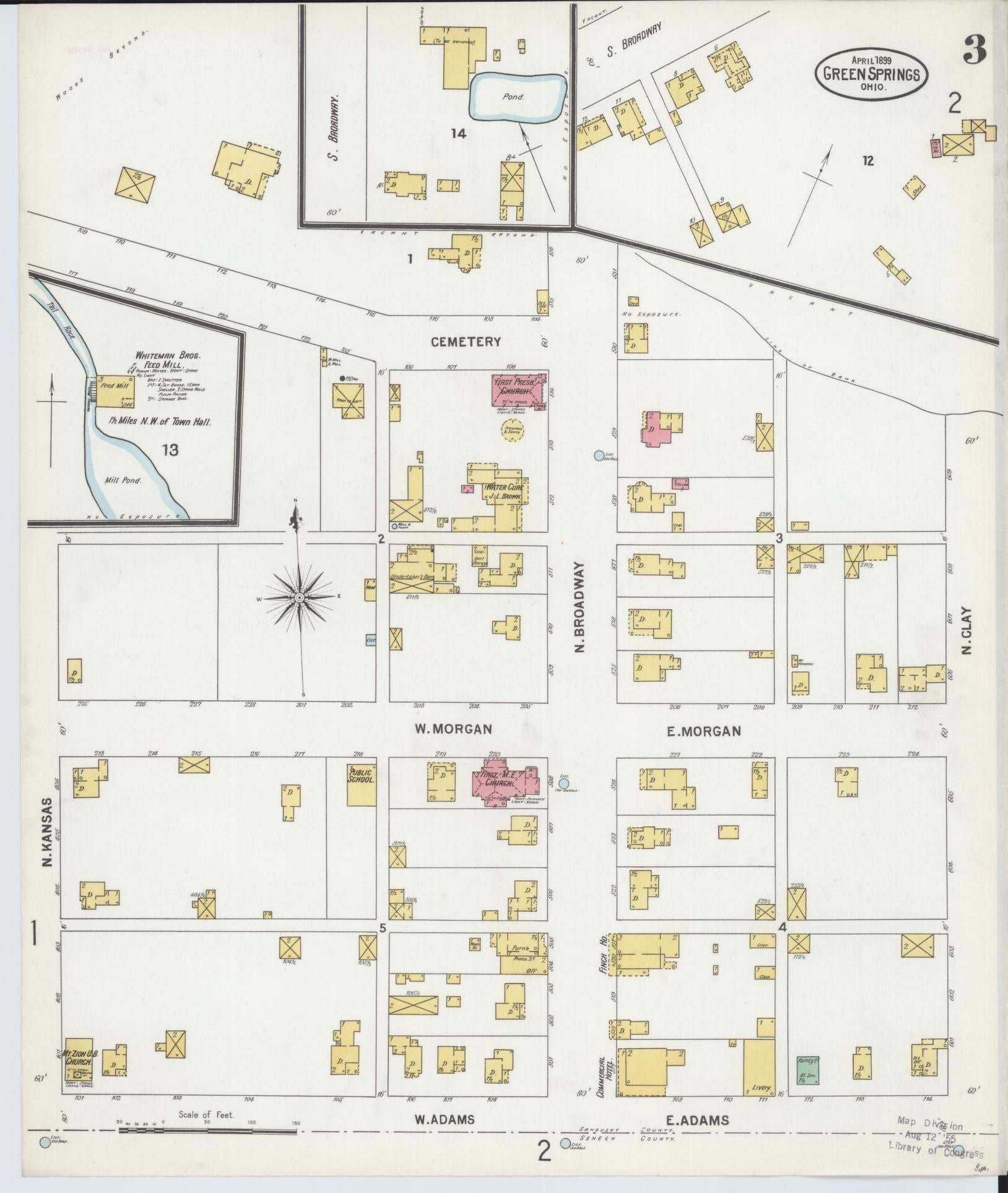 Sanborn Fire Insurance Map from Green Springs, Sandusky And Seneca Counties, Ohio (1899), Sheet #0003 - Historic Sanborn Fire Insurance Map Print, vintage old map wall art, antique decor, genealogy gift, Ohio Ohio map