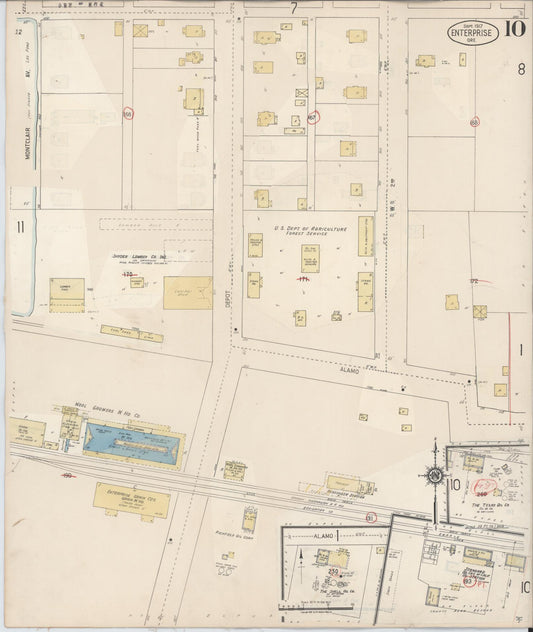 Sanborn Fire Insurance Map from Enterprise, Wallowa County, Oregon (1941), Sheet #0010 - Historic Sanborn Fire Insurance Map Print, vintage old map wall art, antique decor, genealogy gift, Oregon Oregon map
