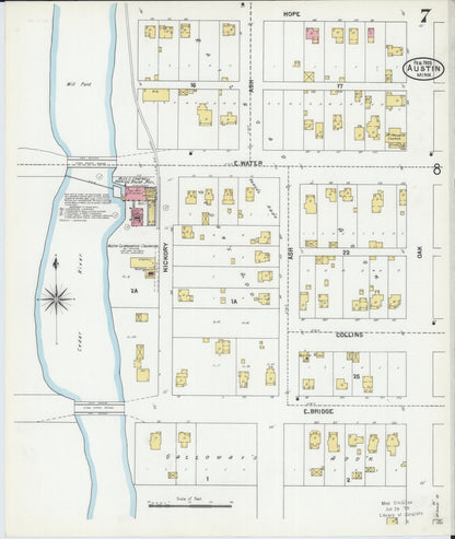 Sanborn Fire Insurance Map from Austin, Mower County, Minnesota (1905), Sheet #0007 - Complete Map Set gallery image, historic Sanborn map, vintage wall art, Minnesota Minnesota