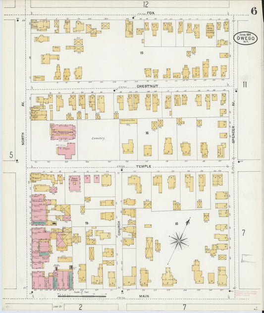 Sanborn Fire Insurance Map from Owego, Tioga County, New York (1904), Sheet #0006 - Historic Sanborn Fire Insurance Map Print, vintage old map wall art, antique decor, genealogy gift, New York New York map
