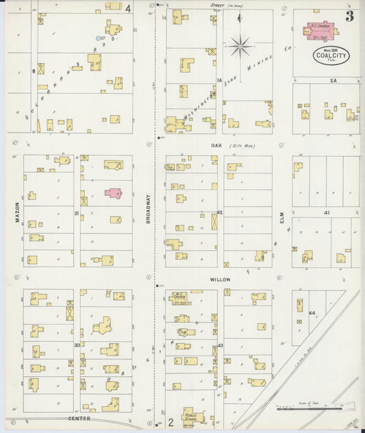 Sanborn Fire Insurance Map from Coal City, Grundy County, Illinois (1898), Sheet #0003 - Historic Sanborn Fire Insurance Map Print, vintage old map wall art, antique decor, genealogy gift, Illinois Illinois map