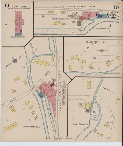 Sanborn Fire Insurance Map from Penn Yan, Yates County, New York (1922), Sheet #0019 - Complete Map Set gallery image, historic Sanborn map, vintage wall art, New York New York