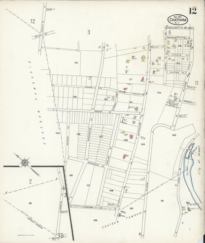 Sanborn Fire Insurance Map from Chatham, Morris County, New Jersey (1921), Sheet #0012 - Historic Sanborn Fire Insurance Map Print, vintage old map wall art, antique decor, genealogy gift, New Jersey New Jersey map