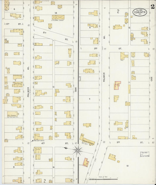 Sanborn Fire Insurance Map from Corinth, Saratoga County, New York (1900), Sheet #0002 - Historic Sanborn Fire Insurance Map Print, vintage old map wall art, antique decor, genealogy gift, New York New York map