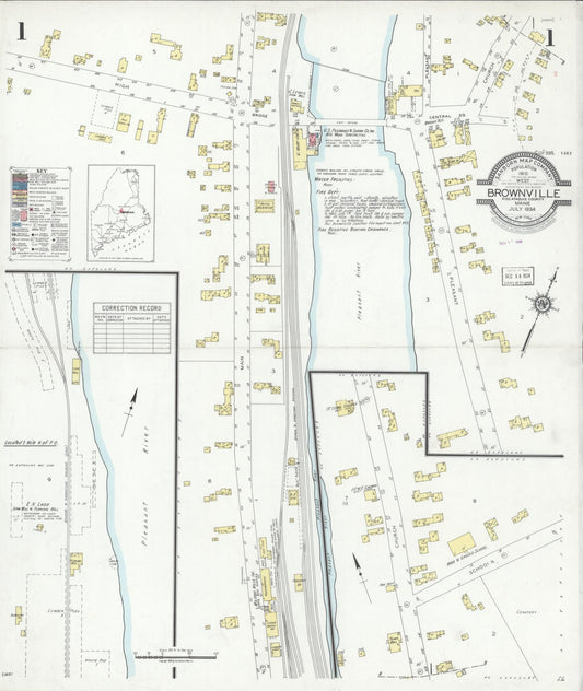 Sanborn Fire Insurance Map from Brownville, Piscataquis County, Maine. (1934) – Historic Sanborn Fire Insurance Map Print